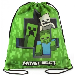 Pytlík batoh vak Minecraft na přezuvky - zelený 37*32cm